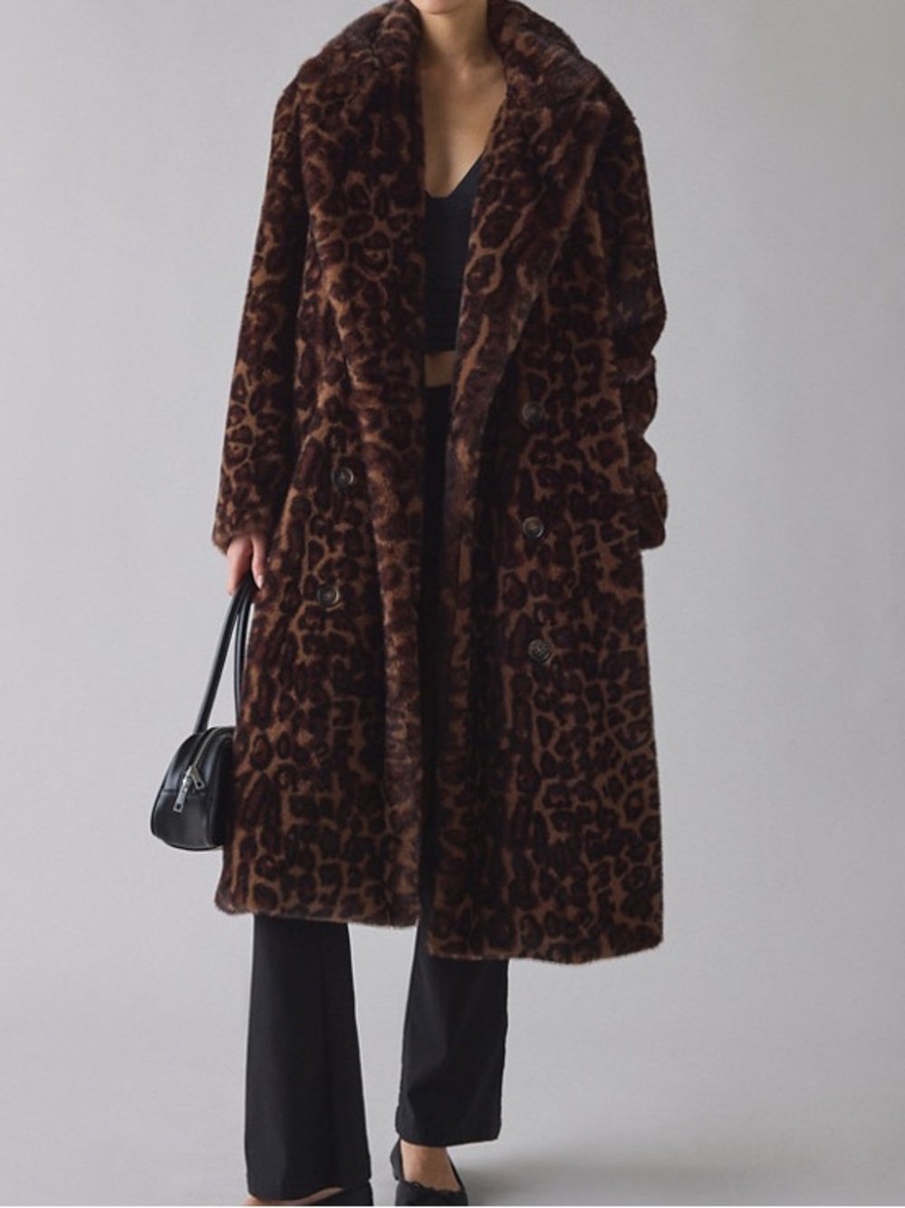 NWOT Urban Outfitters Scottie Oversized Leopard Faux Fur Coat Size XS *as is*